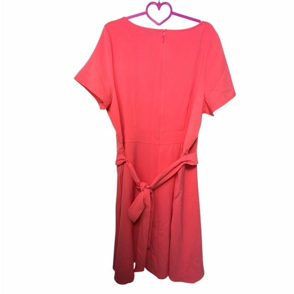 Lane Bryant Coral Fit & Flare Lena Dress with Tie Belt - Size 20 - Picture 3 of 8